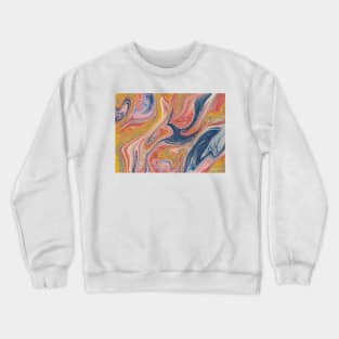 Abstract Oil and Glitter Painting Crewneck Sweatshirt